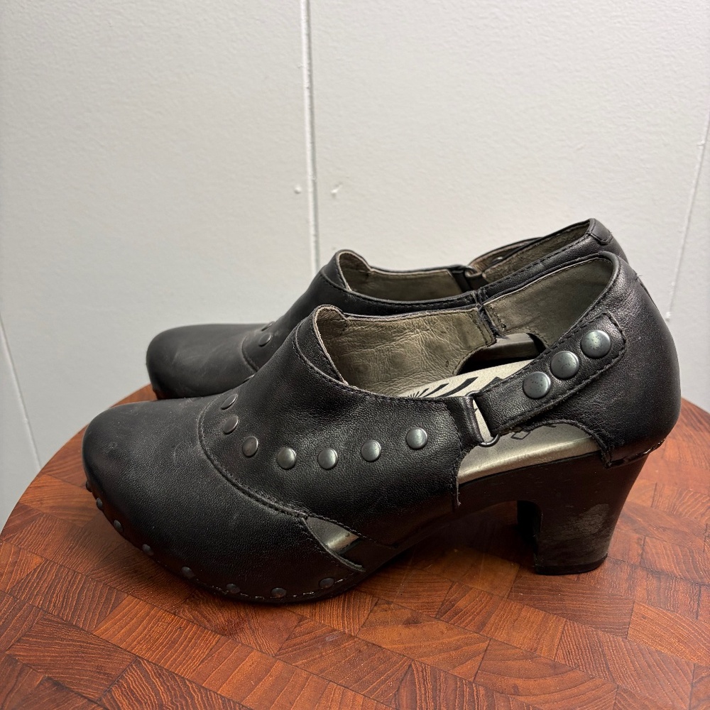 Dansko Ryder Black Studded Women's Heeled Clogs Size 37
